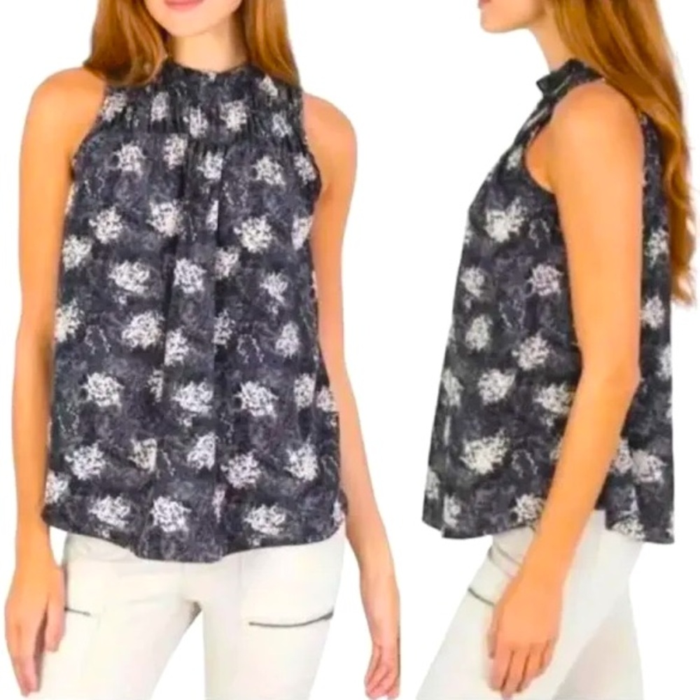 JOIE LIMITED EDITION LADIES SLEEVELESS TOP, BALTIC PRINT, SMALL *NEW msrp $198